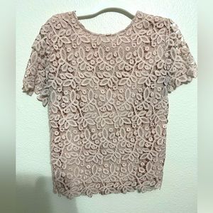 Rose top with full zipper on back